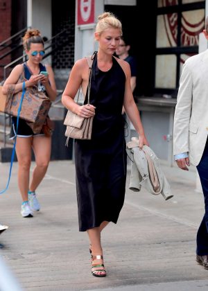 Claire Danes in Black Dress Out in New York